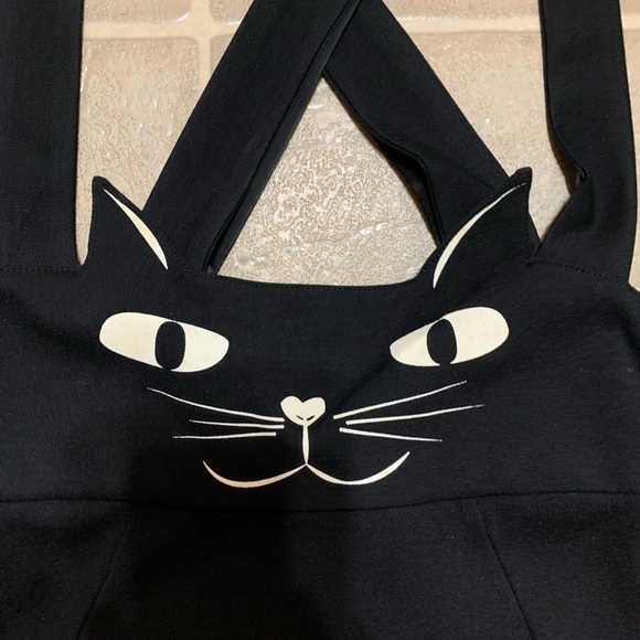 Unique Vintage Black Cat Suspender Skirt - Picture 3 of 4